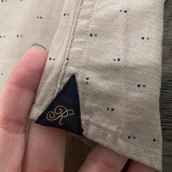 RARE RABBIT Tan Speckled Long Sleeve Button Up Dress Shirt | Size L - Picture 5 of 15